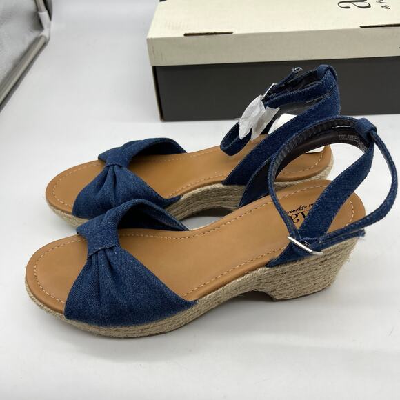a.n.a Womens Dukes Heeled Sandals Denim Blue Size 9.5M - Picture 8 of 11